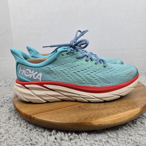 Hoka One One Womens Clifton 8 Aquarella Eggshell Blue Gym Running Shoe W9.5 B - Picture 3 of 13